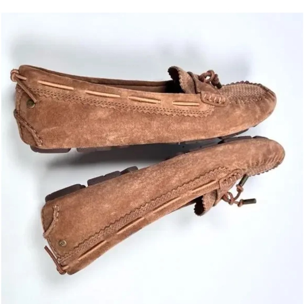 UGG Women's Chestnut Suede Moccasin Loafers Size 6.5 - Picture 10 of 10